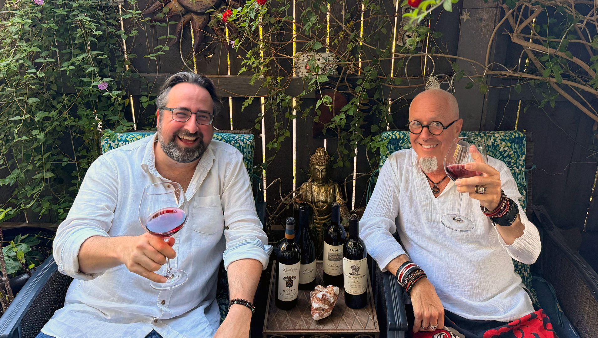 Paul London and Boenobo Zjo, the NapSac Wine Tours team