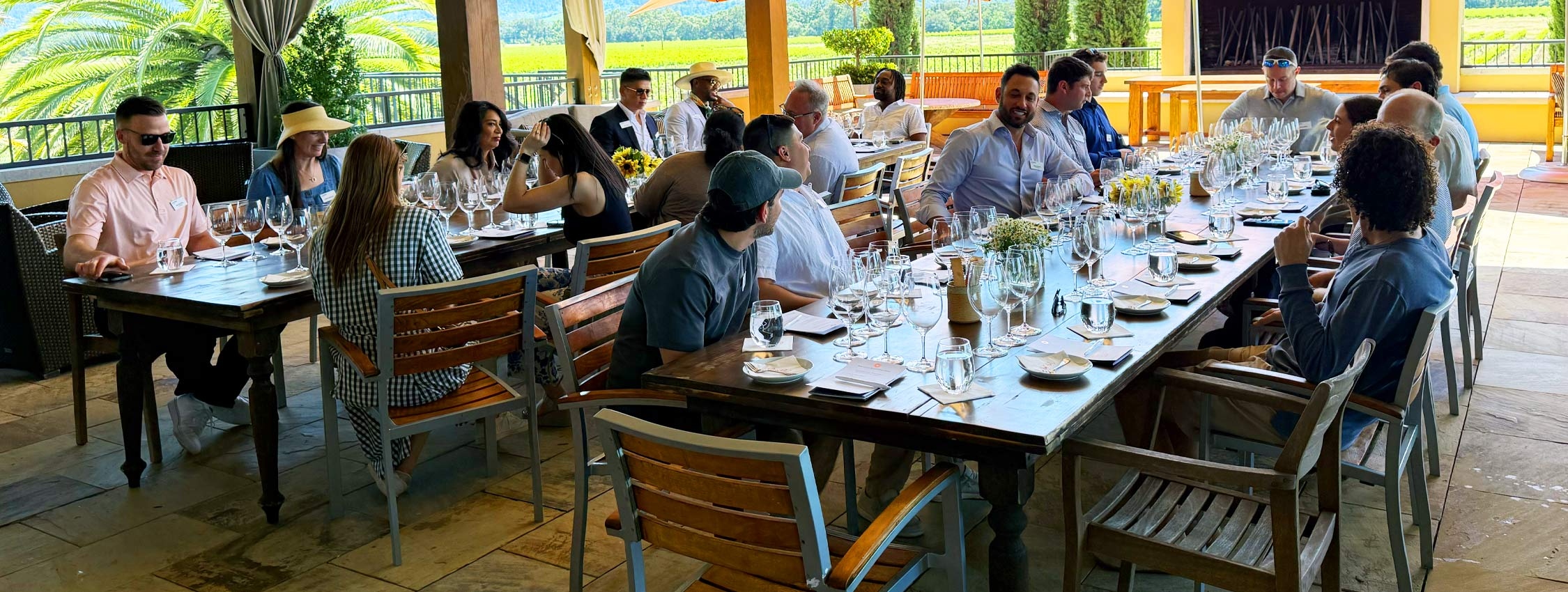 Everest Evolution group wine tasting at Round Pond Winery, Napa Valley — NapSac Wine Tours