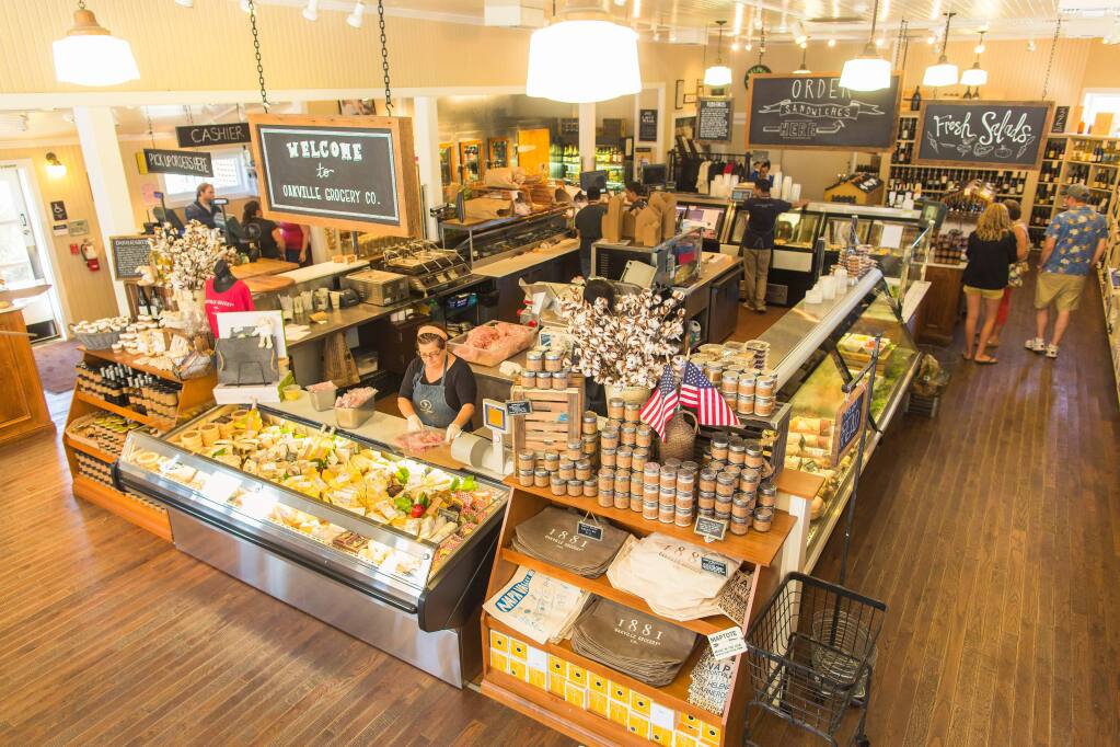 Deli market interior for a light lunch stop during a Napa Valley wine tour