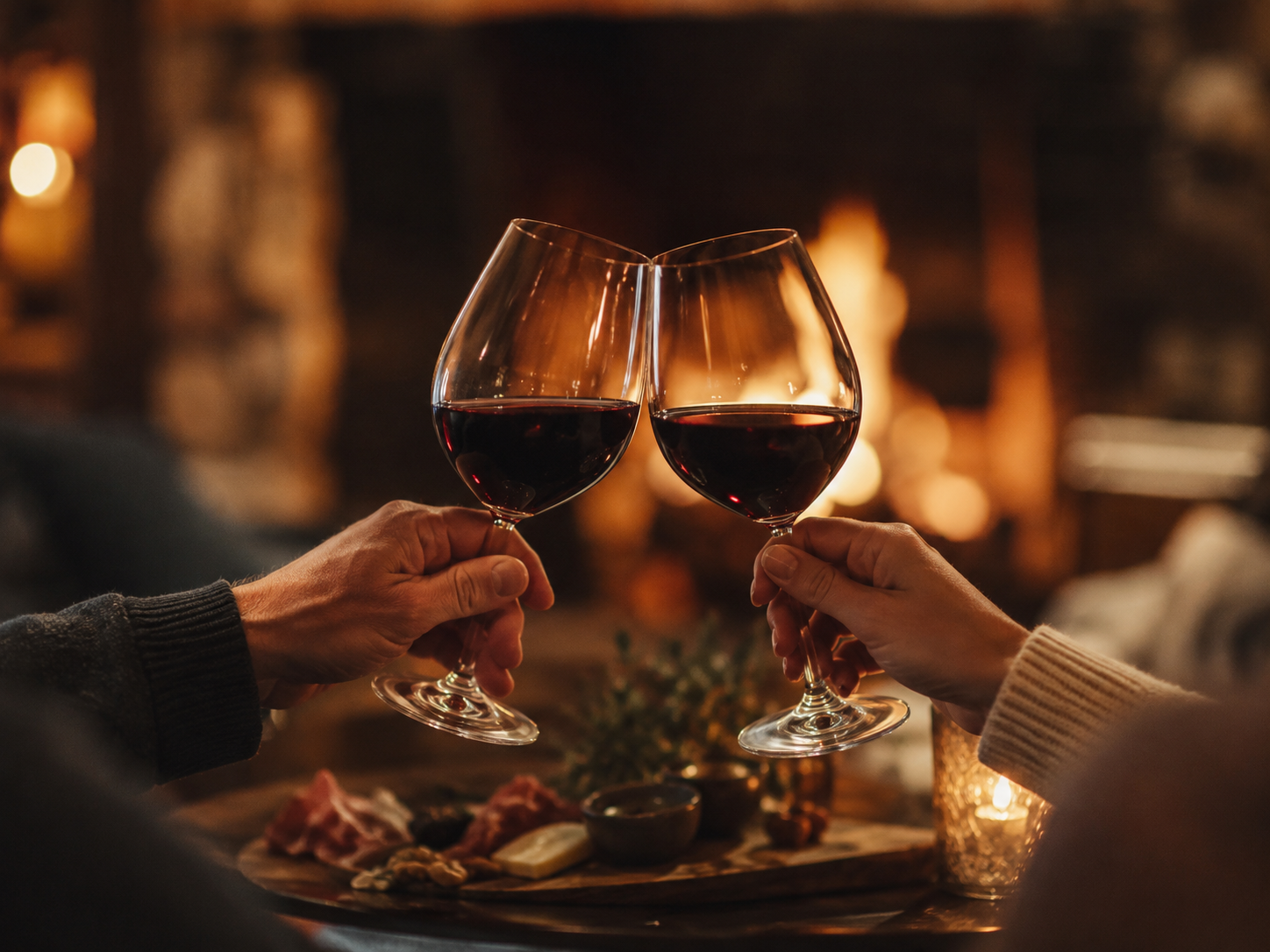 Warm celebratory wine toast at the end of a Napa Valley wine tour