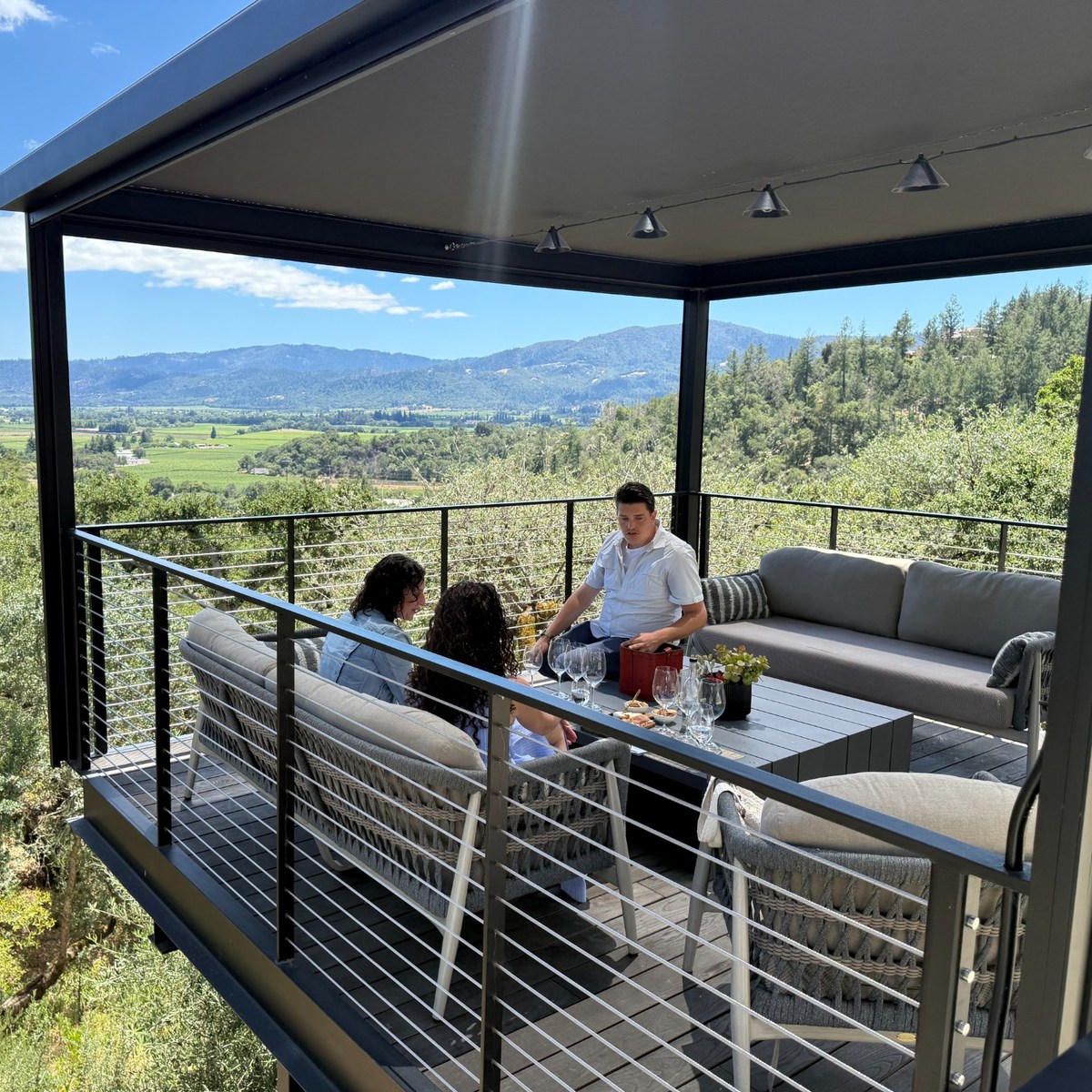 Scenic elevated tasting deck experience on a private wine tour